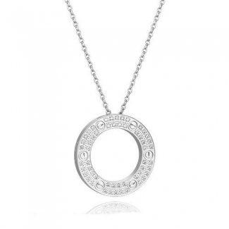 Cartier Love Necklace Set In White Gold With Diamonds