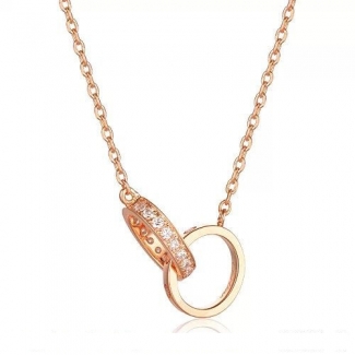 Cartier Love Necklace Pink Gold Rings With Diamonds