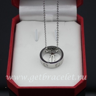 Fake Cartier Love Necklace White Gold 18K