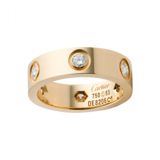 Replica Cartier Love Ring In Pink Gold Set With 6 Diamonds