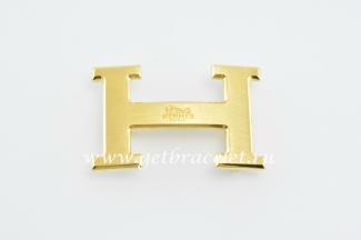 Hermes Reversible Belt 18K Gold Brushed With Logo Buckle