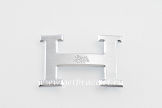 Hermes Reversible Belt 18K Silver Brushed With Logo Buckle