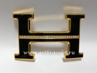 Hermes Reversible Belt 18k Black Gold With Diamonds H Buckle