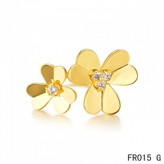 Van Cleef & Arpels Frivole Between the Finger Ring Yellow Gold With Diamonds