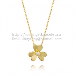Van Cleef Arpels Frivole Necklace Yellow Gold With Round Diamonds