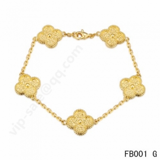 Cheap Van Cleef & Arpels Vintage Alhambra Bracelet In Yellow Gold