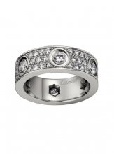 Replica Cartier Love Ring 18k White Gold Paved Diamonds With 6 Big Diamonds N4210400