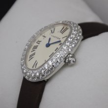 Cartier Baignoire swiss diamond watch for women stainless steel