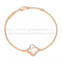 Van Cleef & Arpels Sweet Alhambra Bracelet Pink Gold With White Mother Of Pearl