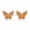 Van Cleef & Arpels Sweet Alhambra Butterfly Earrings White Gold With Tiger's Eye Mother Of Pearl