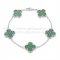 Van Cleef & Arpels Vintage Alhambra Bracelet 5 Motifs White Gold With Malachite Mother Of Pearl