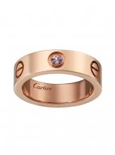 Replica Cartier Love Ring 18K Pink Gold With 1 Pink Sapphire B4064400