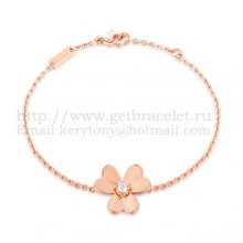Van Cleef & Arpels Flowers Frivole Bracelet 1 Flowers Pink Gold With Diamond