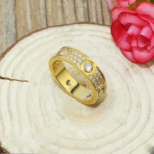 Replica Cartier Love Ring 18k Yellow Gold Paved Diamonds With 6 Big Diamonds N4210401