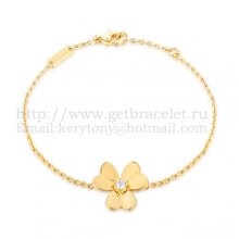 Van Cleef & Arpels Flowers Frivole Bracelet 1 Flowers Yellow Gold With Diamond