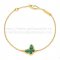 Van Cleef & Arpels Sweet Alhambra Butterfly Bracelet Yellow Gold With Malachite Mother Of Pearl