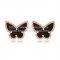 Van Cleef & Arpels Sweet Alhambra Butterfly Earrings Pink Gold With Black Onyx Mother Of Pearl