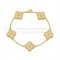 Van Cleef & Arpels Vintage Alhambra Bracelet 5 Motifs Yellow Gold With Round Diamonds