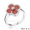 Cheap Van Cleef Vintage Alhambra Ring In White Gold With Carnelian