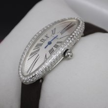Cartier Baignoire swiss diamond watch for women 18K white gold
