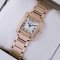 Cartier Tank Francaise 18K pink gold swiss watch with diamonds for women