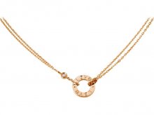 Cartier Love Necklace 2 Diamonds Pink Gold B7224509