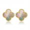 Van Cleef & Arpels Sweet Alhambra Earrings 15mm Yellow Gold With Gray Mother Of Pearl