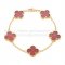 Van Cleef & Arpels Vintage Alhambra Bracelet 5 Motifs Yellow Gold With Carnelian Mother Of Pearl