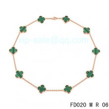 Replica Van Cleef & Arpels Vintage Alhambra Necklace In Pink Gold With 10 Motifs