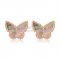 Van Cleef & Arpels Sweet Alhambra Butterfly Earrings Pink Gold With Gray Mother Of Pearl