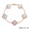 Imitation Van Cleef & Arpels Alhambra Bracelet In Pink With 5 Gray Clover