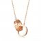 Cartier Love Necklace In 18K Pink Gold With Two Rings With 3 Diamonds
