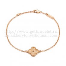 Van Cleef & Arpels Vintage Alhambra Bracelet Pink Gold