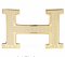 Hermes Reversible Belt 18k Gold Plated H Buckle with Full Diamonds