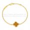 Van Cleef & Arpels Sweet Alhambra Bracelet Yellow Gold With Tiger's Eye Mother Of Pearl