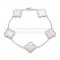 Van Cleef & Arpels Vintage Alhambra Bracelet 5 Motifs White Gold With White Mother Of Pearl