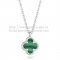 Van Cleef & Arpels Sweet Alhambra Pendant White Gold With Malachite Mother Of Pearl 9mm