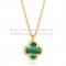 Van Cleef & Arpels Sweet Alhambra Pendant Yellow Gold With Malachite Mother Of Pearl 9mm