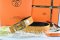 Hermes Reversible Belt Orange/Orange Crocodile Stripe Leather With18K Gold Lace Strip H Buckle