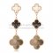 Van Cleef & Arpels Magic Alhambra 3 Motifs Earrings Pink Gold With Stone Combination