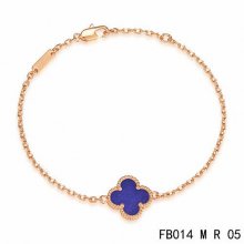 Imitation Van Cleef & Arpels Sweet Alhambra Bracelet In Pink Gold With Lapis Lazuli