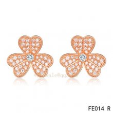 Replica Van Cleef & Arpels Frivole Pink Gold Earrings With Diamonds