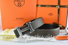 Hermes Reversible Belt Brown/Black Togo Calfskin With 18k Drawbench Silver H Buckle