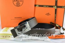 Hermes Reversible Belt Brown/Black Togo Calfskin With 18k Silver Coach H Buckle