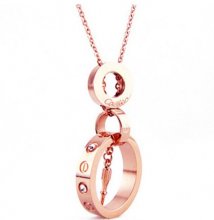 Cartier Screw Driver Love Necklace,18K Pink Gold With Diamond B7212301
