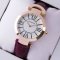 Ronde Solo de Cartier replica watch for women pink gold silver dial purple leather strap