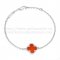Van Cleef & Arpels Sweet Alhambra Bracelet White Gold With Carnelian Mother Of Pearl