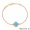 Cheap Van Cleef & Arpels Sweet Alhambra Bracelet In Pink Gold With Turquoise