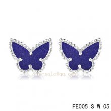 Replica Van Cleef & Arpels Butterflies Amethyst White Gold Earrings