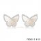 Fake Van Cleef & Arpels Butterflies White Mother Of Pearl White Gold Earrings